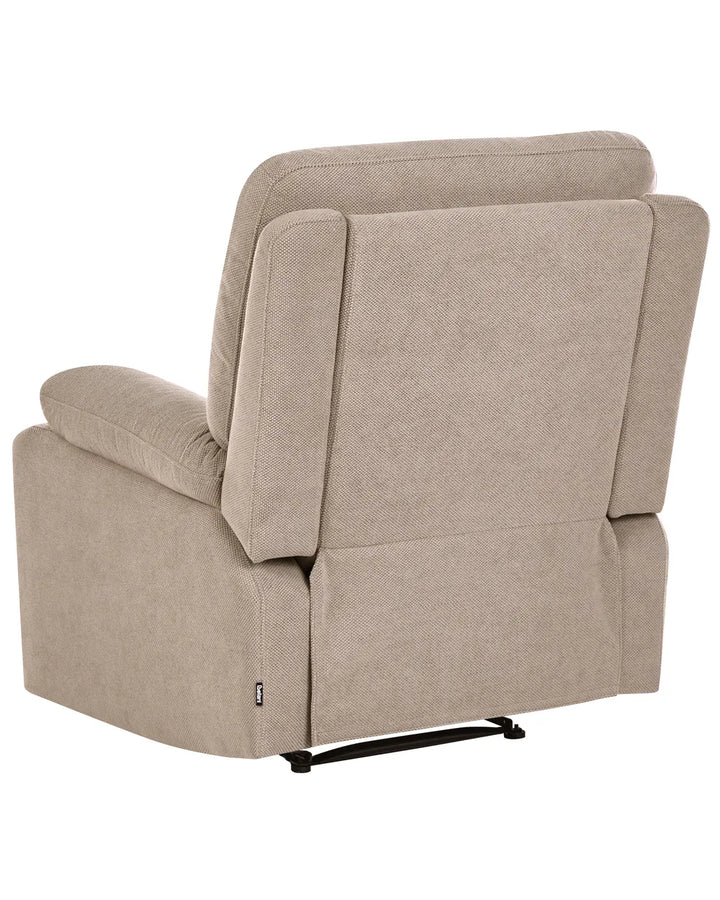 Manual Recliner Living Room Set 3 Seater Fabric Taupe Caynemore