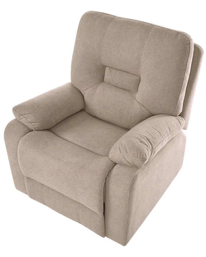 Manual Recliner Living Room Set 3 Seater Fabric Taupe Caynemore