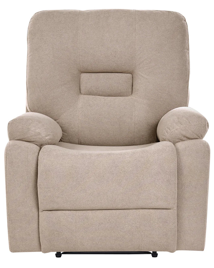 Manual Recliner Living Room Set 3 Seater Fabric Taupe Caynemore