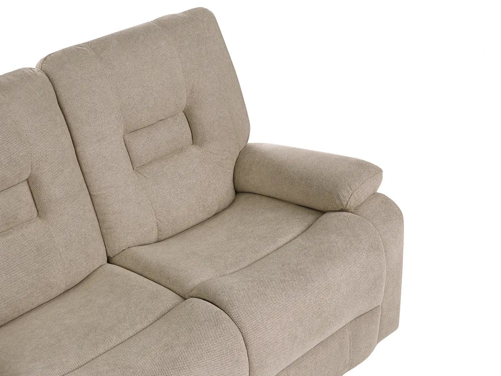 Manual Recliner Living Room Set 3 Seater Fabric Taupe Caynemore