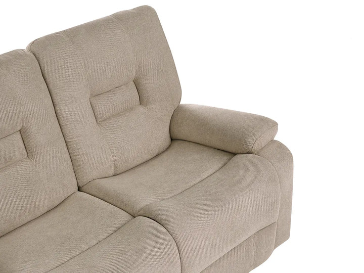 Manual Recliner Living Room Set 3 Seater Fabric Taupe Caynemore