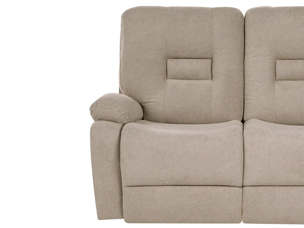 Manual Recliner Living Room Set 3 Seater Fabric Taupe Caynemore