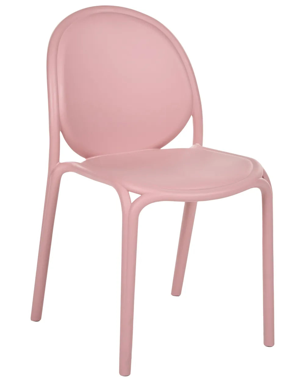 Set of four pink weather-resistant garden chairs
