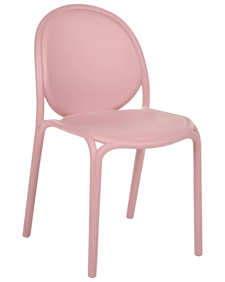 Set of four pink weather-resistant garden chairs