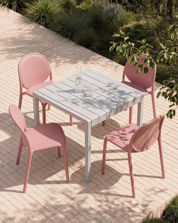 Pink outdoor garden chairs set of four