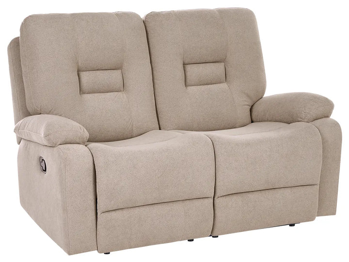 Manual Recliner Living Room Set 3 Seater Fabric Taupe Caynemore
