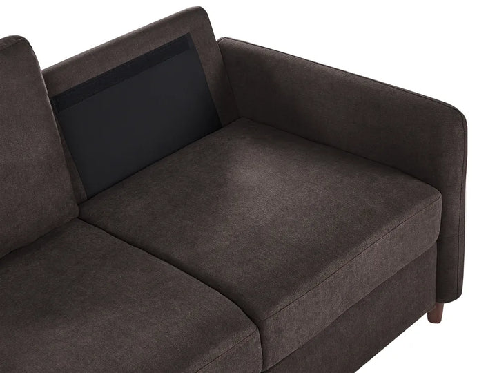 Living Room Set 5 Seater Fabric Dark Brown Arlo