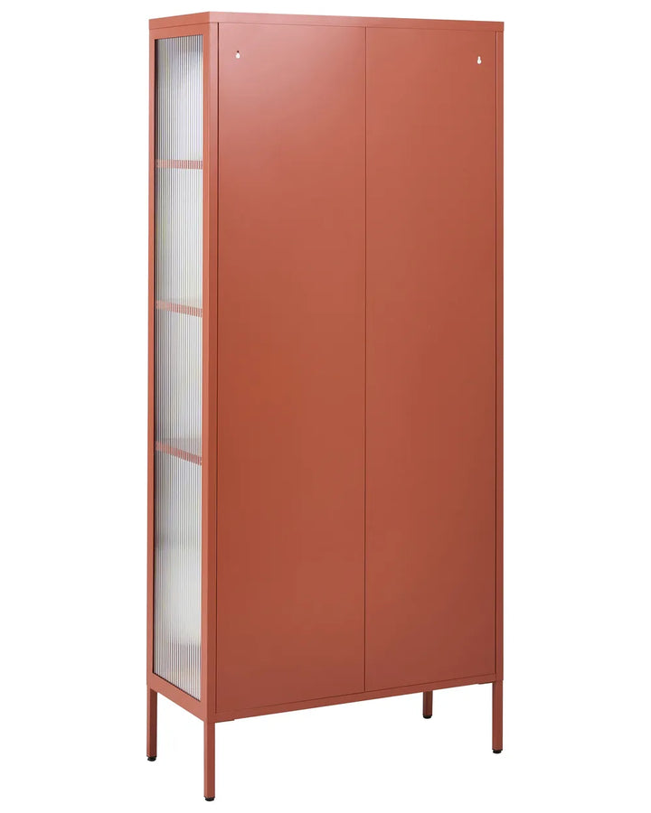 Glass Display Cabinet Metal 80 cm Golden Brown Lafond