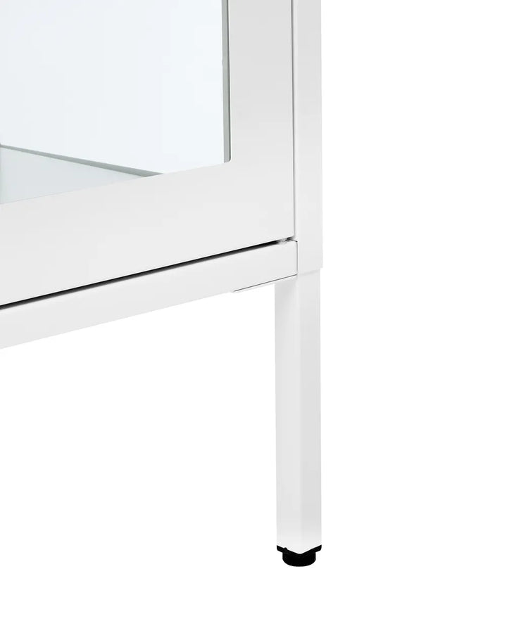 Glass Display Cabinet Metal 90 cm White Carmelinda