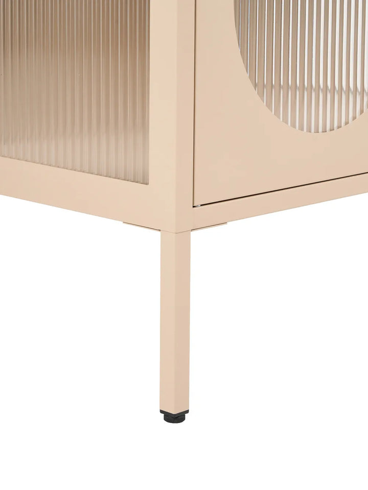 Glass Display Cabinet Metal 80 cm Beige Lafond