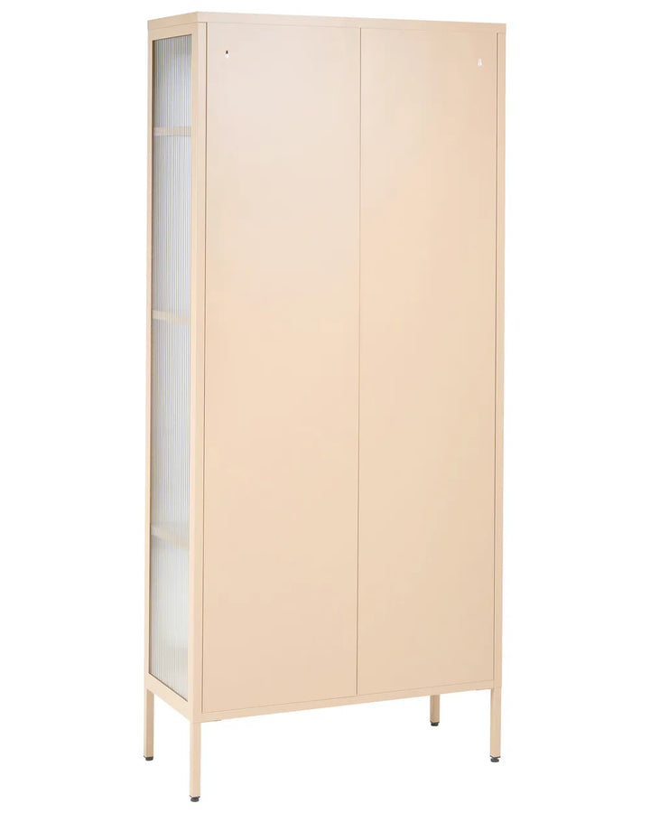 Glass Display Cabinet Metal 80 cm Beige Lafond