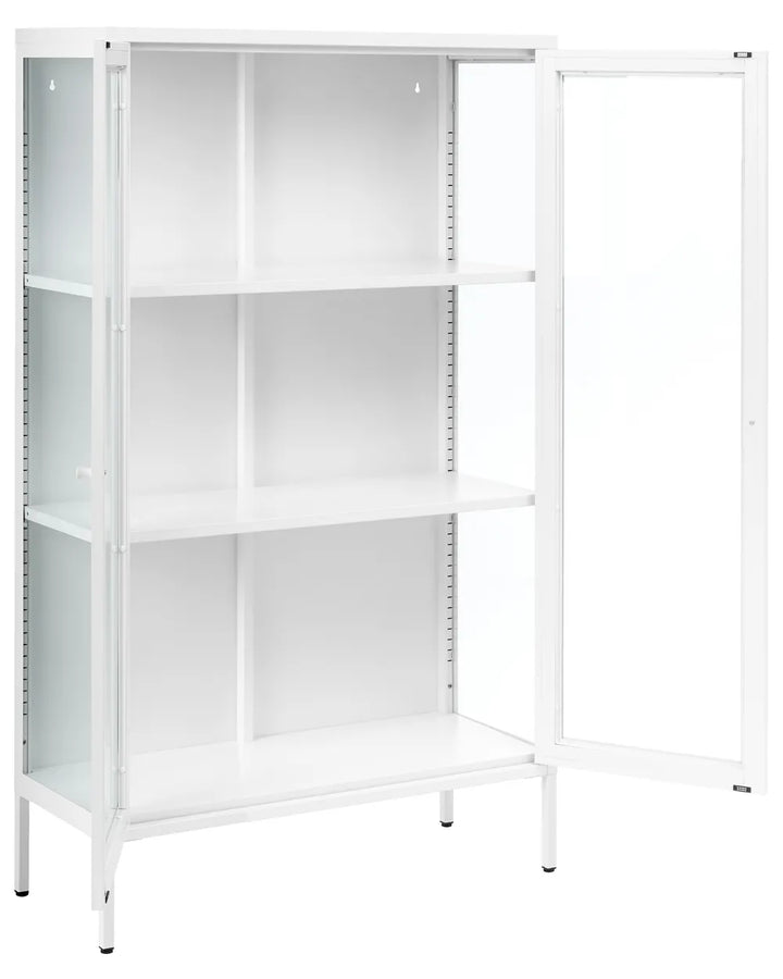 Glass Display Cabinet Metal 90 cm White Carmelinda