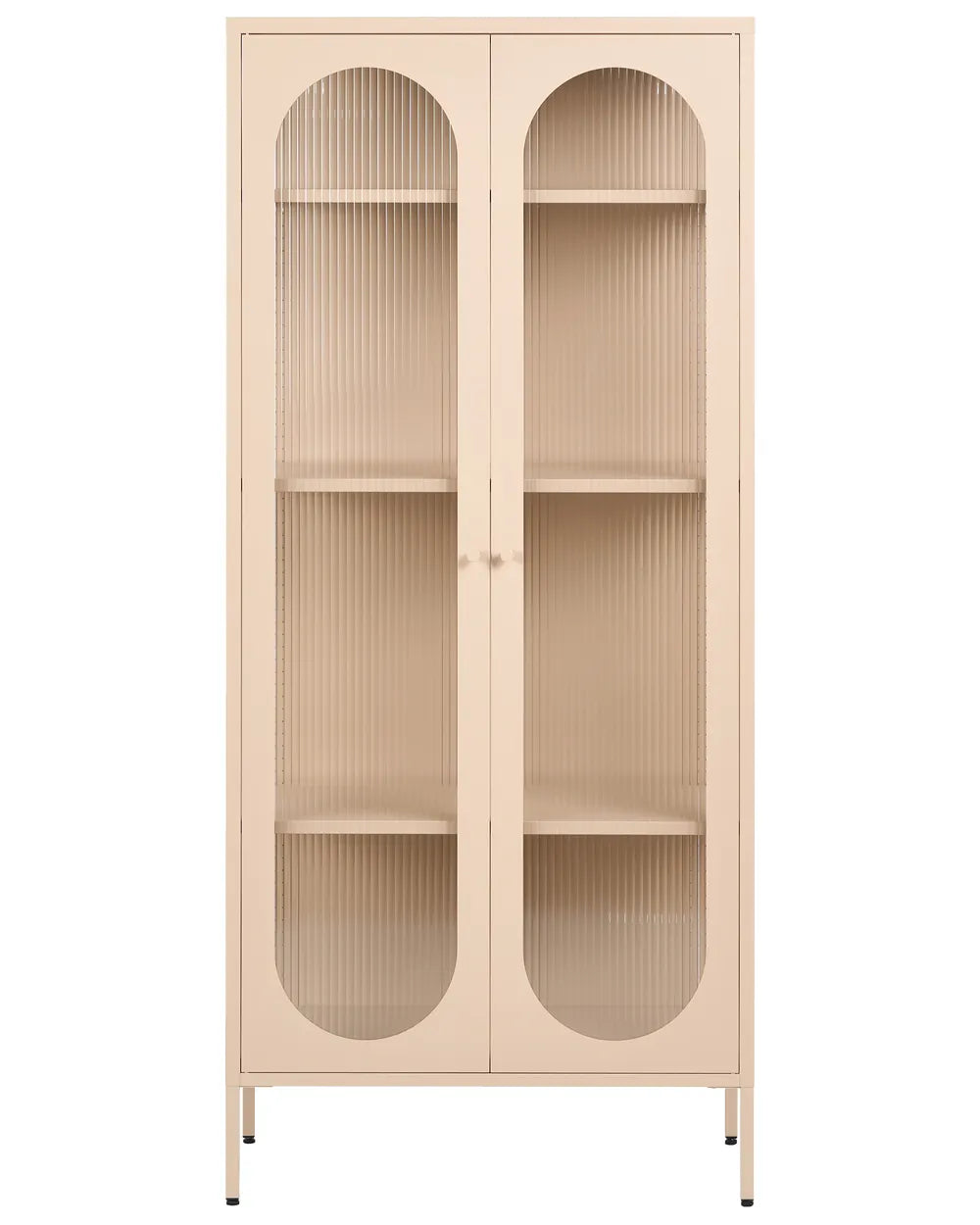 Glass Display Cabinet Metal 80 cm Beige Lafond