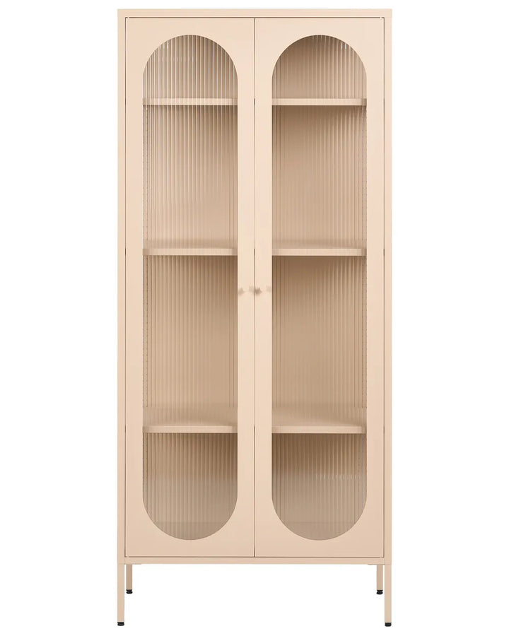 Glass Display Cabinet Metal 80 cm Beige Lafond