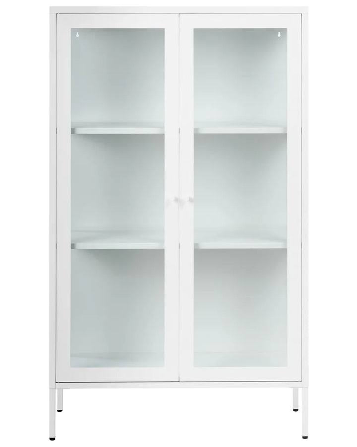 Glass Display Cabinet Metal 90 cm White Carmelinda