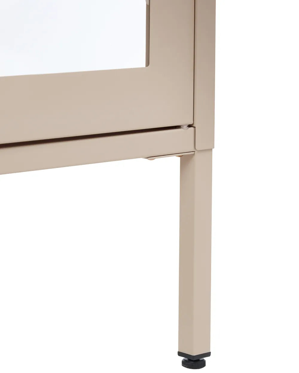 Glass Display Cabinet Metal 90 cm Beige Carmelinda