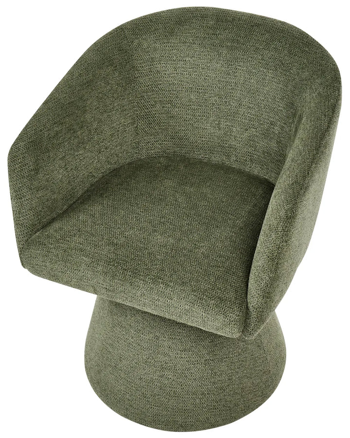 Dining Chair Swivel Fabric Dark Green Ossy
