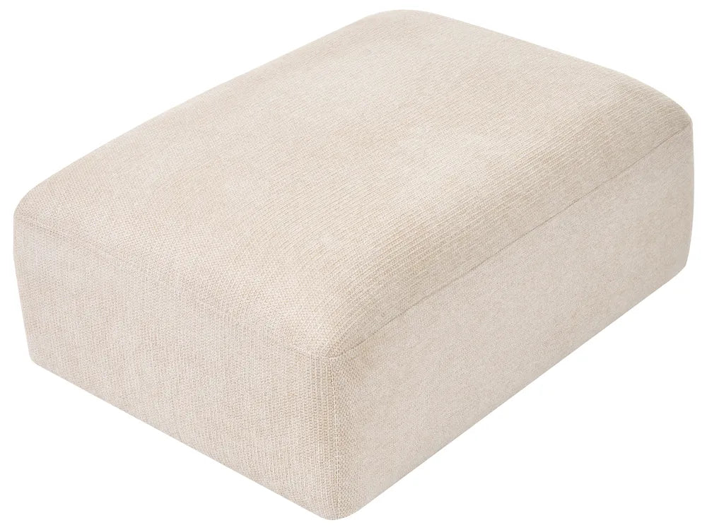 Modular Corner Sofa 3 Seater Fabric Light Beige with Ottoman Right Hand Simonsen