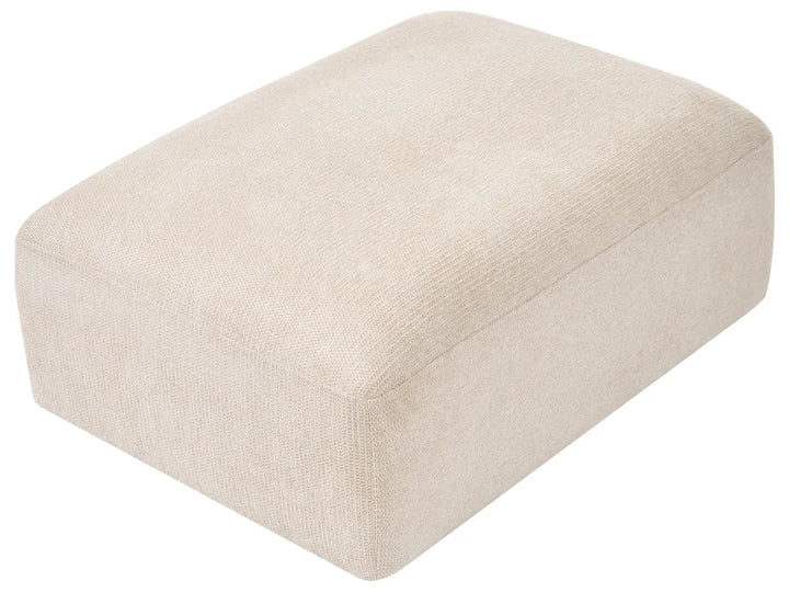 Modular Corner Sofa 3 Seater Fabric Light Beige with Ottoman Right Hand Simonsen