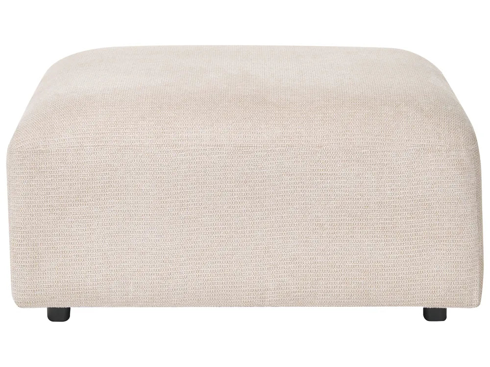 Modular Corner Sofa 3 Seater Fabric Light Beige with Ottoman Right Hand Simonsen