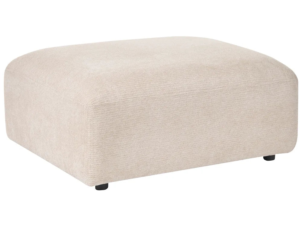 Modular Corner Sofa 3 Seater Fabric Light Beige with Ottoman Right Hand Simonsen