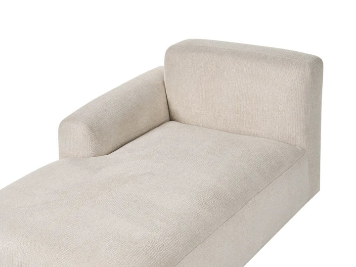 Modular Corner Sofa 3 Seater Fabric Light Beige with Ottoman Right Hand Simonsen