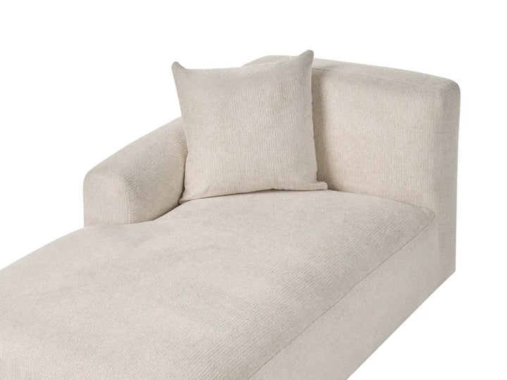 Modular Corner Sofa 3 Seater Fabric Light Beige with Ottoman Right Hand Simonsen