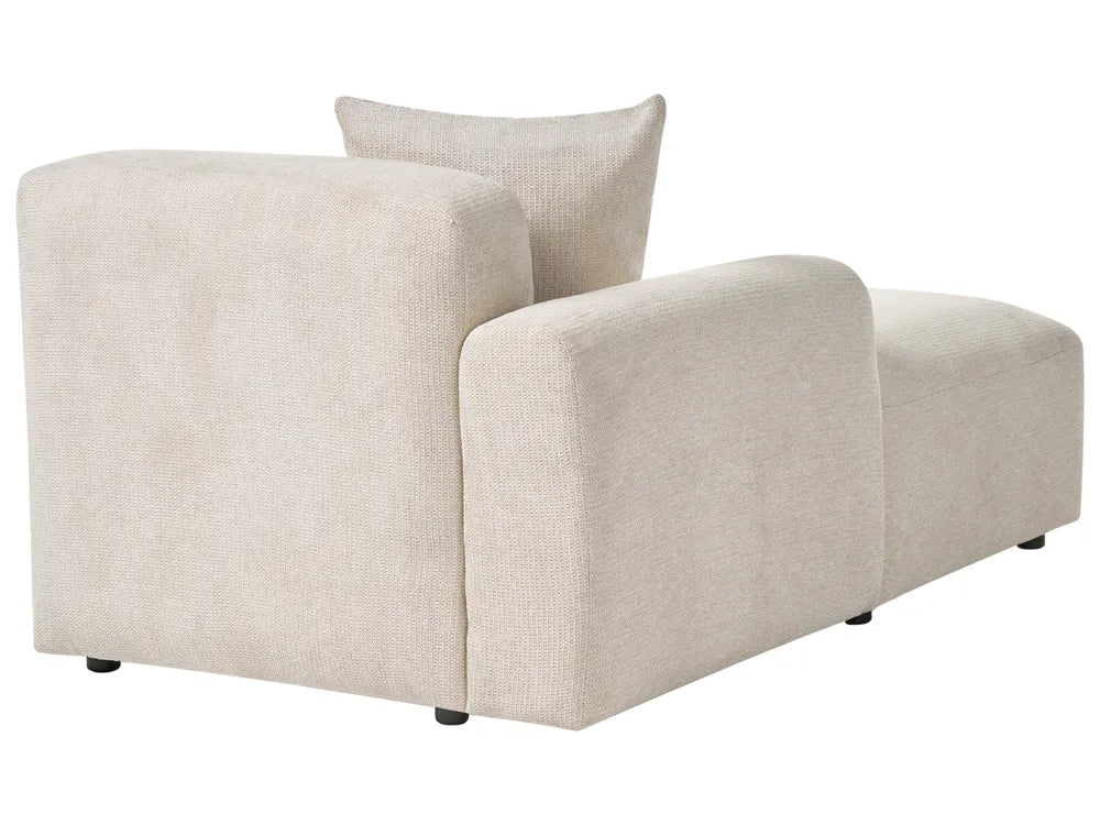 Modular Corner Sofa 3 Seater Fabric Light Beige with Ottoman Right Hand Simonsen