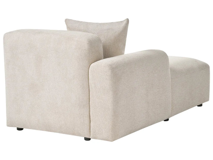 Modular Corner Sofa 3 Seater Fabric Light Beige with Ottoman Right Hand Simonsen