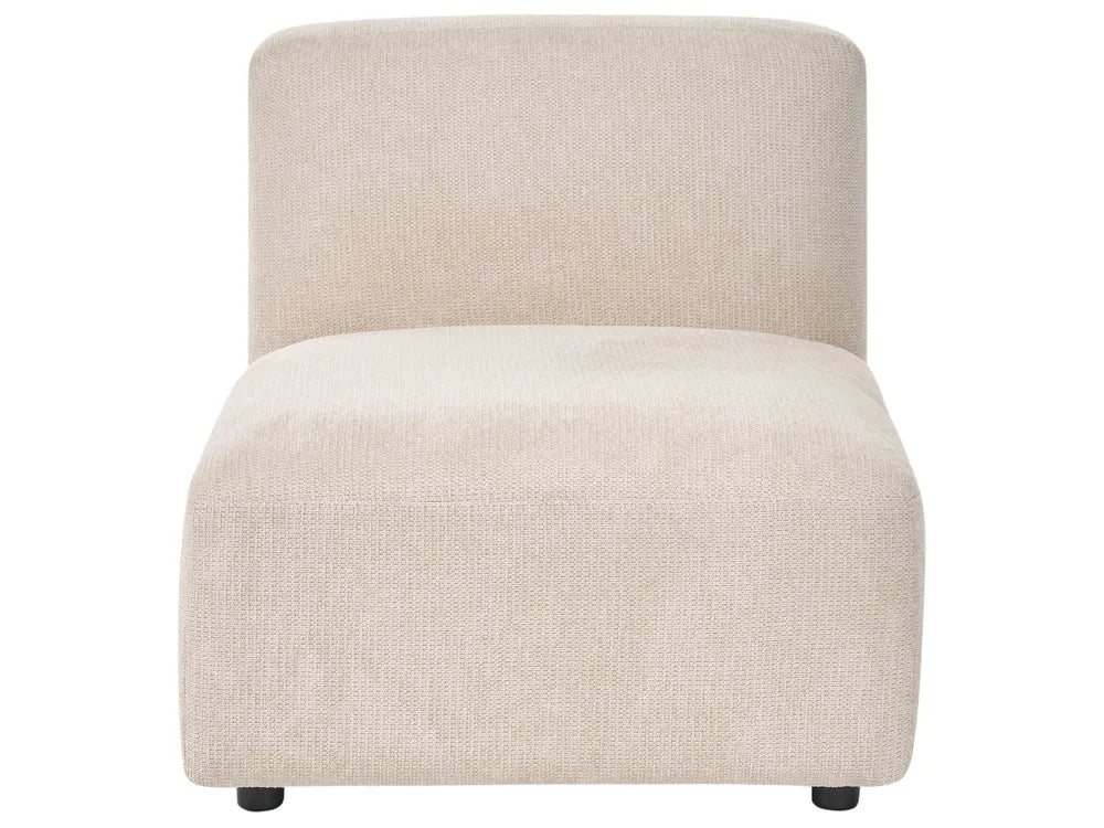 Modular Corner Sofa 3 Seater Fabric Light Beige with Ottoman Right Hand Simonsen