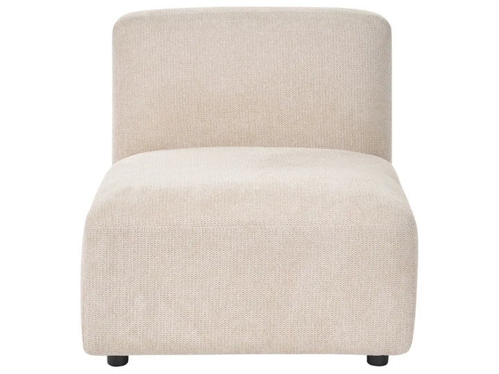 Modular Corner Sofa 3 Seater Fabric Light Beige with Ottoman Right Hand Simonsen