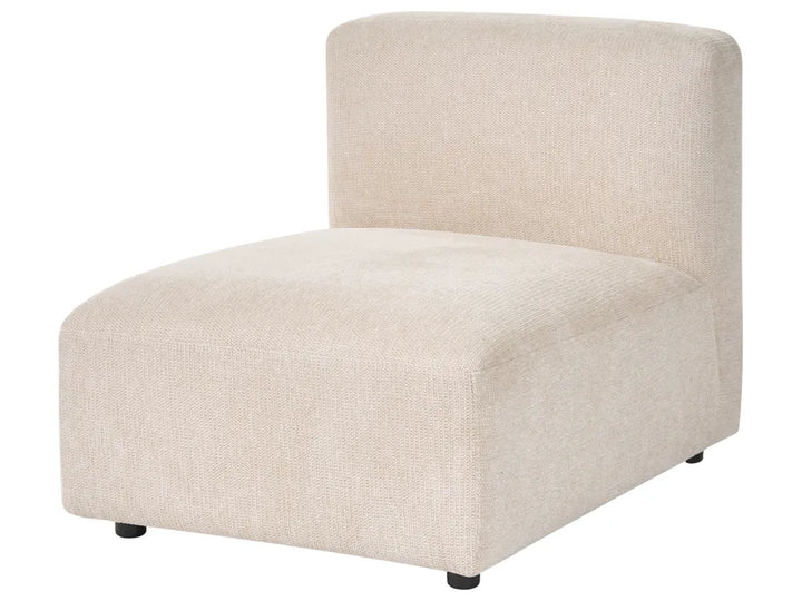 Modular Corner Sofa 3 Seater Fabric Light Beige with Ottoman Right Hand Simonsen
