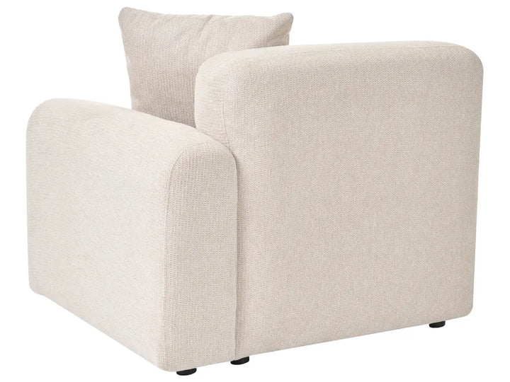 Modular Corner Sofa 3 Seater Fabric Light Beige with Ottoman Right Hand Simonsen