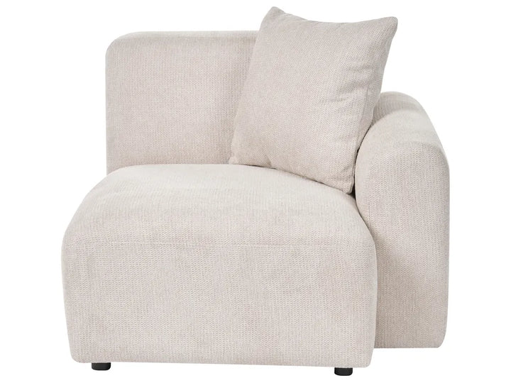 Modular Corner Sofa 3 Seater Fabric Light Beige with Ottoman Right Hand Simonsen