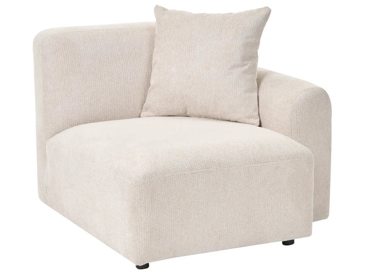 Modular Corner Sofa 3 Seater Fabric Light Beige with Ottoman Right Hand Simonsen