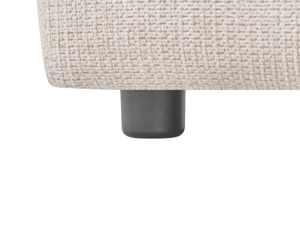 Modular Corner Sofa 3 Seater Fabric Light Beige with Ottoman Right Hand Simonsen