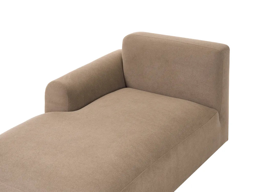 Modular Corner Sofa 3 Seater Fabric Brown with Ottoman Right Hand Simonsen