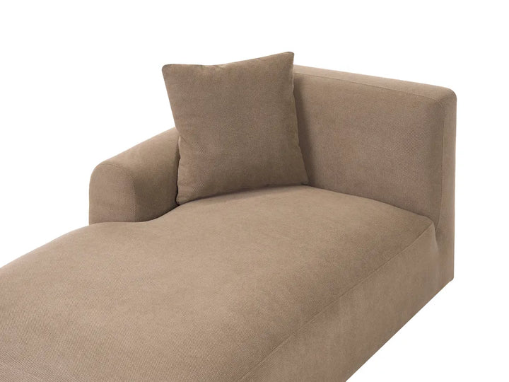 Modular Corner Sofa 3 Seater Fabric Brown with Ottoman Right Hand Simonsen