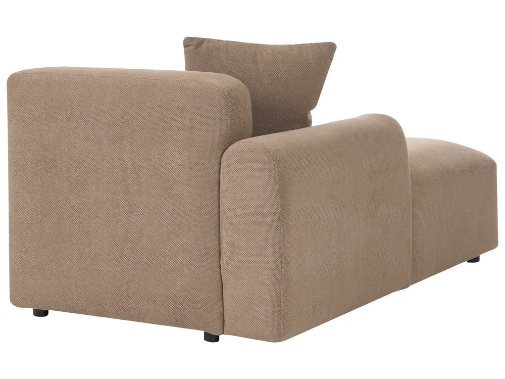Modular Corner Sofa 3 Seater Fabric Brown with Ottoman Right Hand Simonsen