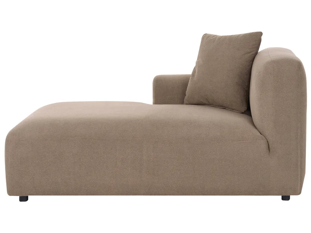 Modular Corner Sofa 3 Seater Fabric Brown with Ottoman Right Hand Simonsen