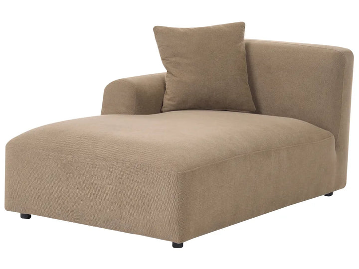 Modular Corner Sofa 3 Seater Fabric Brown with Ottoman Right Hand Simonsen