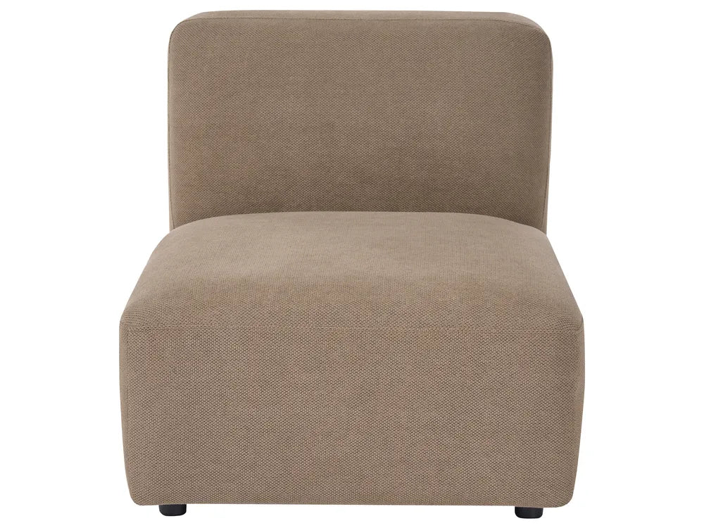 Modular Corner Sofa 3 Seater Fabric Brown with Ottoman Right Hand Simonsen
