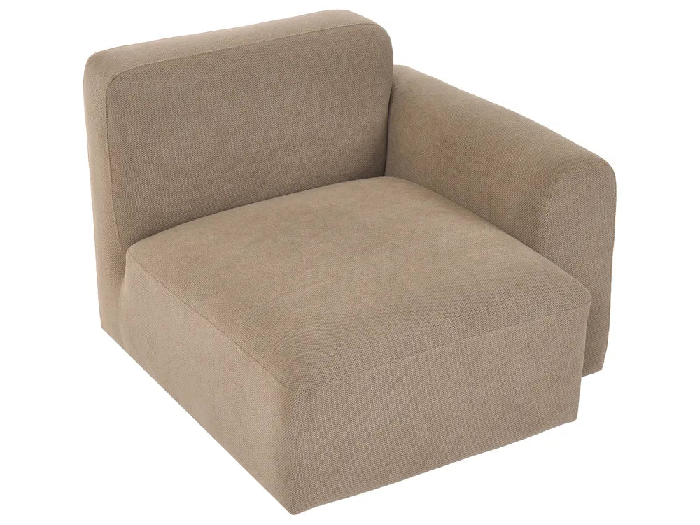 Modular Corner Sofa 3 Seater Fabric Brown with Ottoman Right Hand Simonsen
