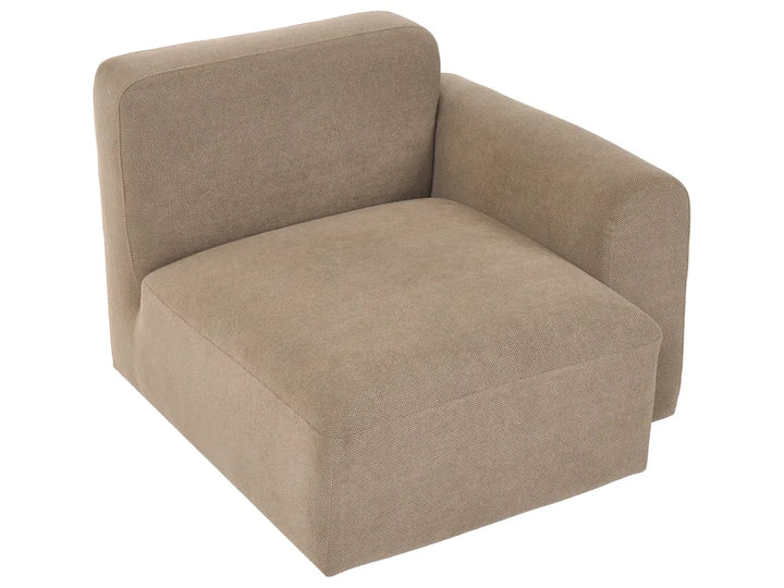 Modular Corner Sofa 3 Seater Fabric Brown with Ottoman Right Hand Simonsen