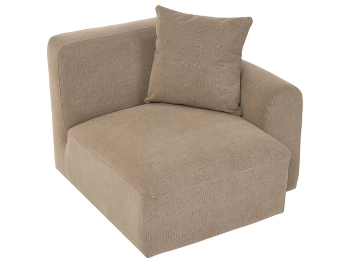 Modular Corner Sofa 3 Seater Fabric Brown with Ottoman Right Hand Simonsen