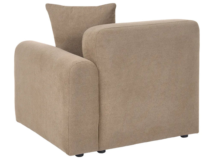 Modular Corner Sofa 3 Seater Fabric Brown with Ottoman Right Hand Simonsen