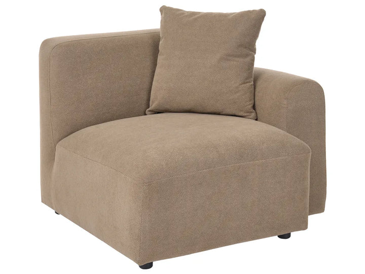 Modular Corner Sofa 3 Seater Fabric Brown with Ottoman Right Hand Simonsen