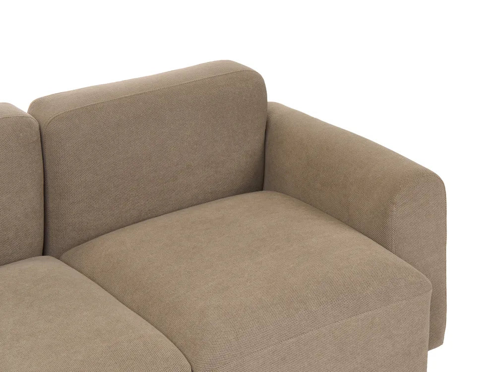 Modular Corner Sofa 3 Seater Fabric Brown with Ottoman Right Hand Simonsen