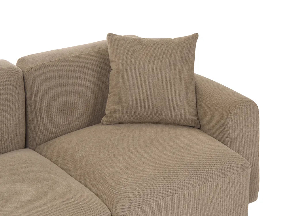 Modular Corner Sofa 3 Seater Fabric Brown with Ottoman Right Hand Simonsen