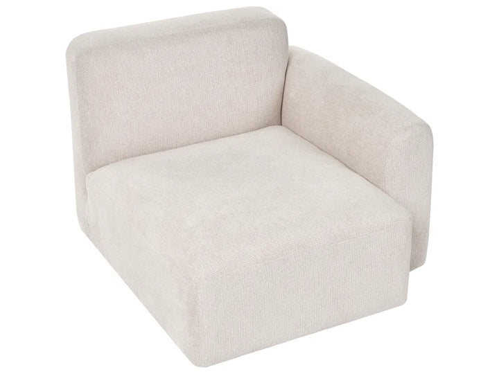 Modular Corner Sofa 3 Seater Fabric Light Beige Right Hand Simonsen